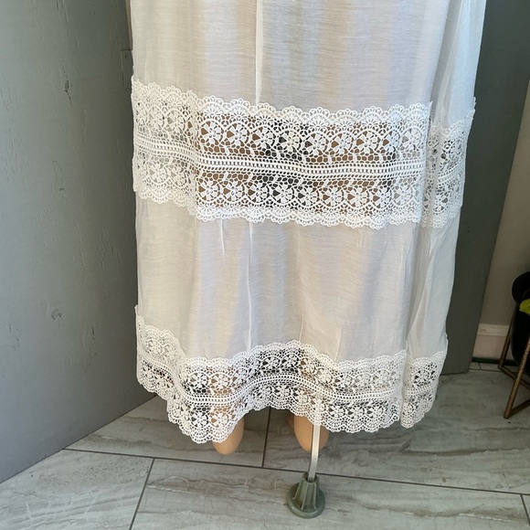 Boho Gypsy White Lace Maxi Skirt Size Small NWT - Picture 4 of 7